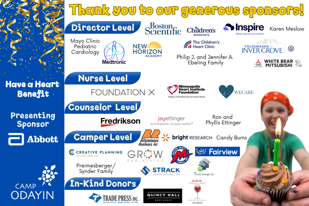 Thank you to our generous 2026 Have a Heart Benefit sponsors - logos of all sponsors.