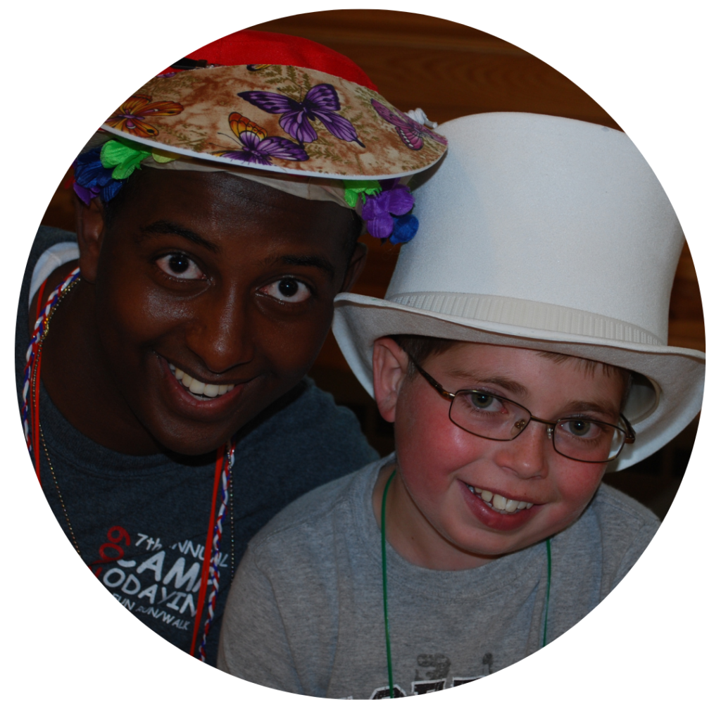 2010 camp counselor and camper in fancy hats