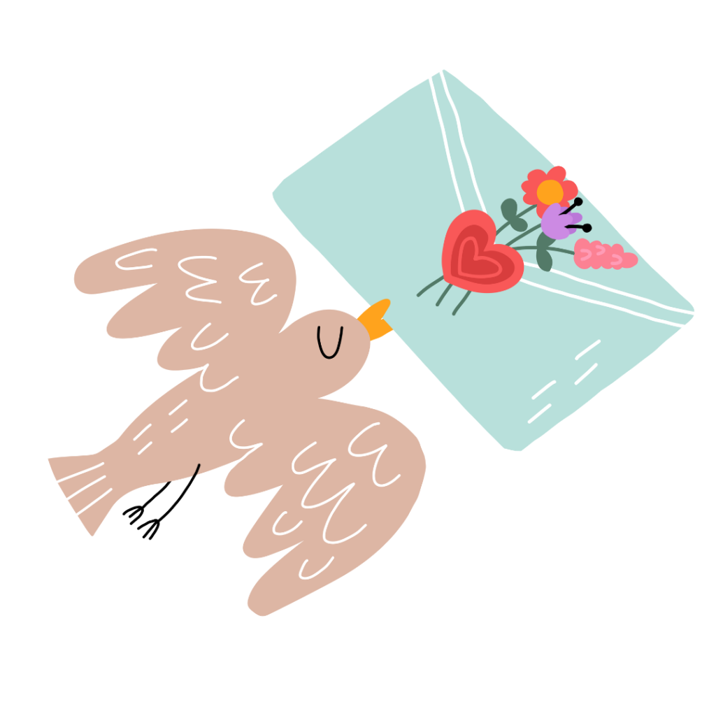illustration of a bird flying with an envelope
