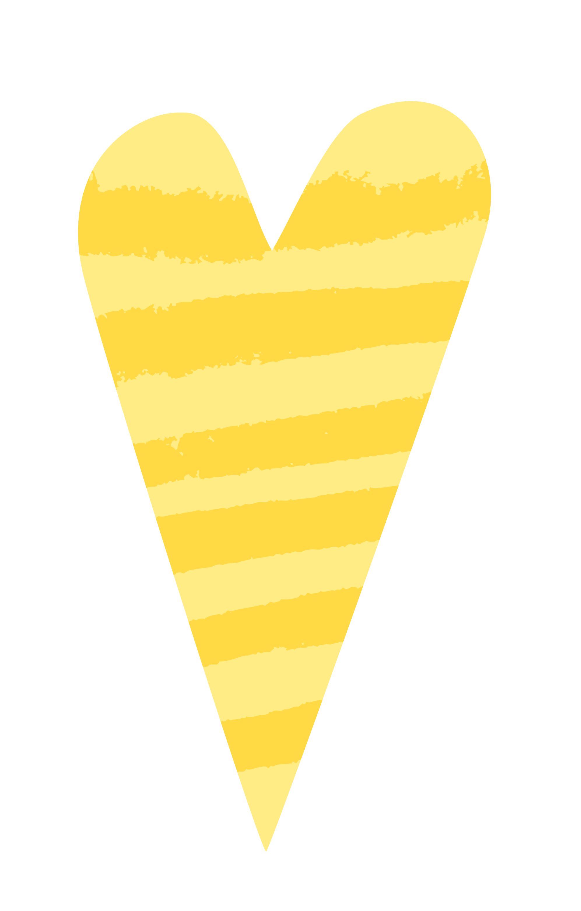 Yellow striped heart illustration
