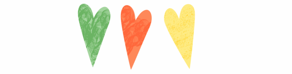 Three small hearts