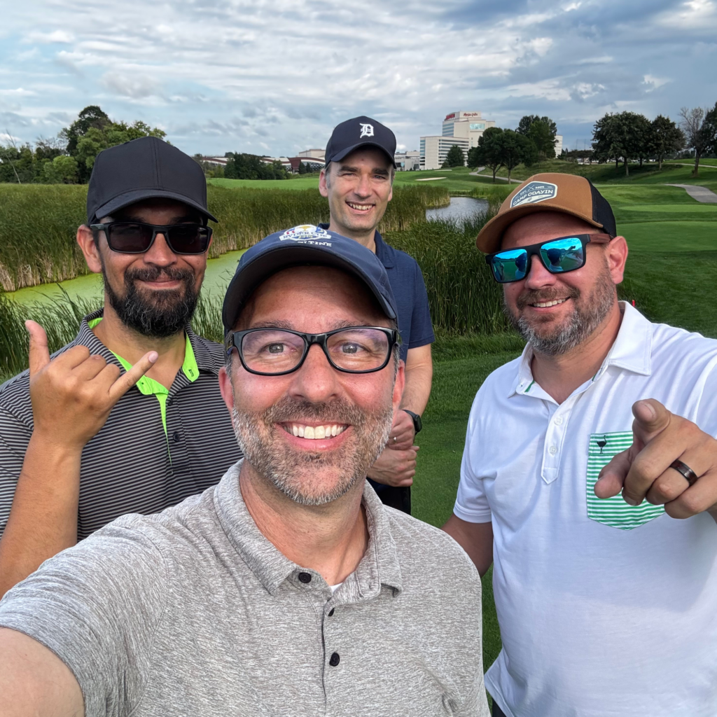 Dads weekend participants taking a selfie